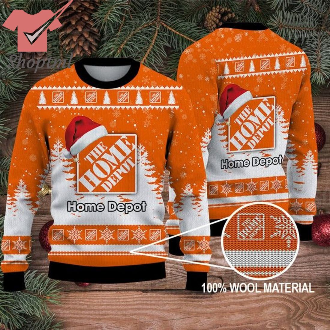The Home Depot Santa Hat Ugly Christmas Sweater