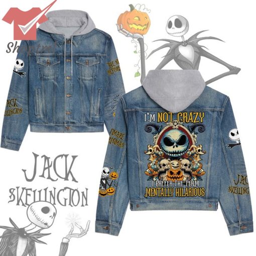 The Nightmare Before Christmas Jack Skellington I’m Not Crazy Hooded Denim Jacket