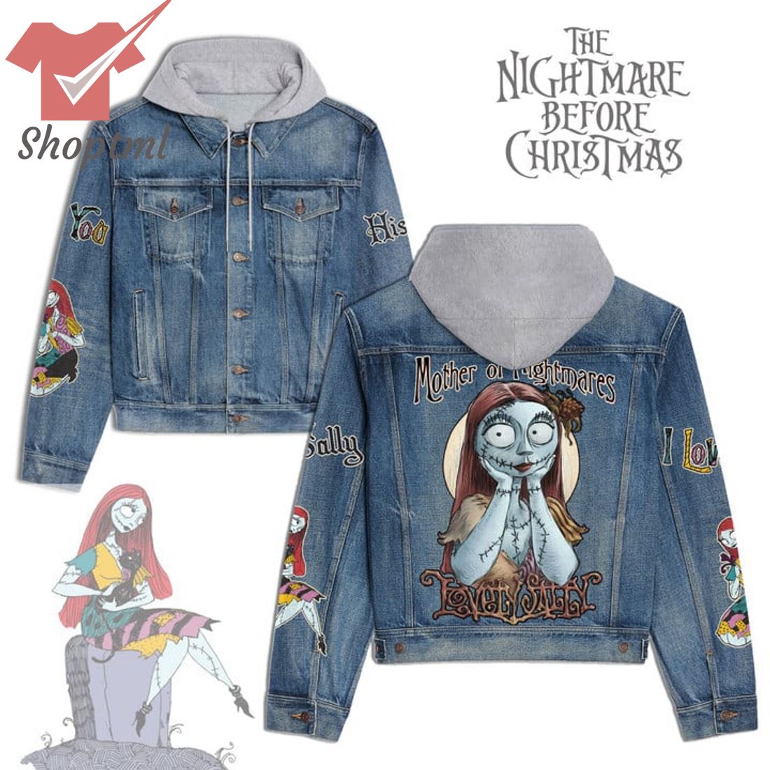 The Nightmare Before Christmas Sally Mother Of Nightmare Hooded Denim Jacket