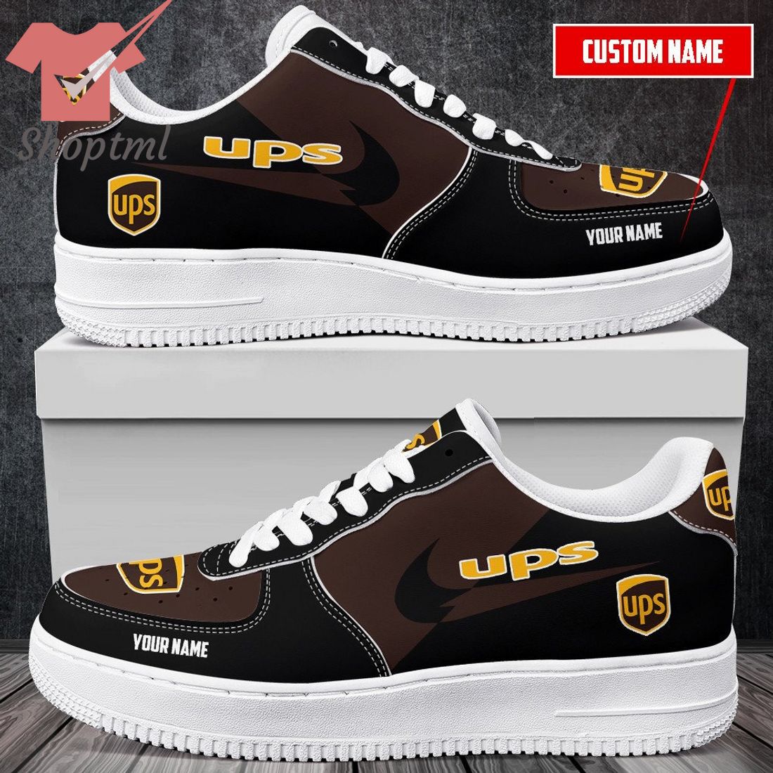 UPS Custom Name Nike Air Force One Shoes