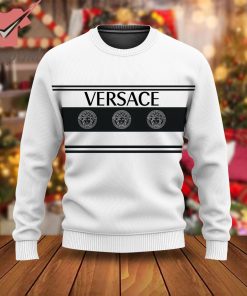 Versace Luxury Brand 2023 White Ugly Christmas Sweater