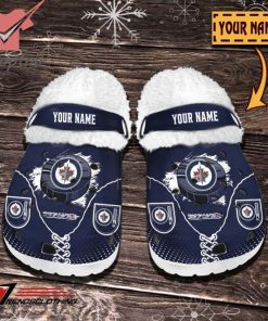 Winnipeg Jets NHL Custom Name Fleece Crocs