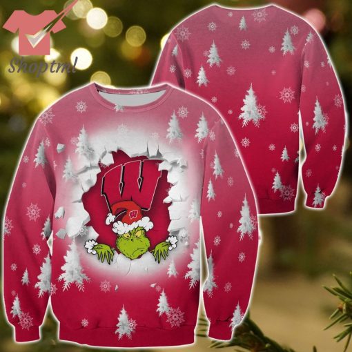 Wisconsin Badgers Grinch Christmas Sweatshirt Hoodie