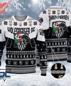 Wolfsberger AC Custom Name Ugly Christmas Sweater