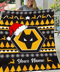 Wolverhampton Wanderers Personalized EPL Christmas Fleece Blanket