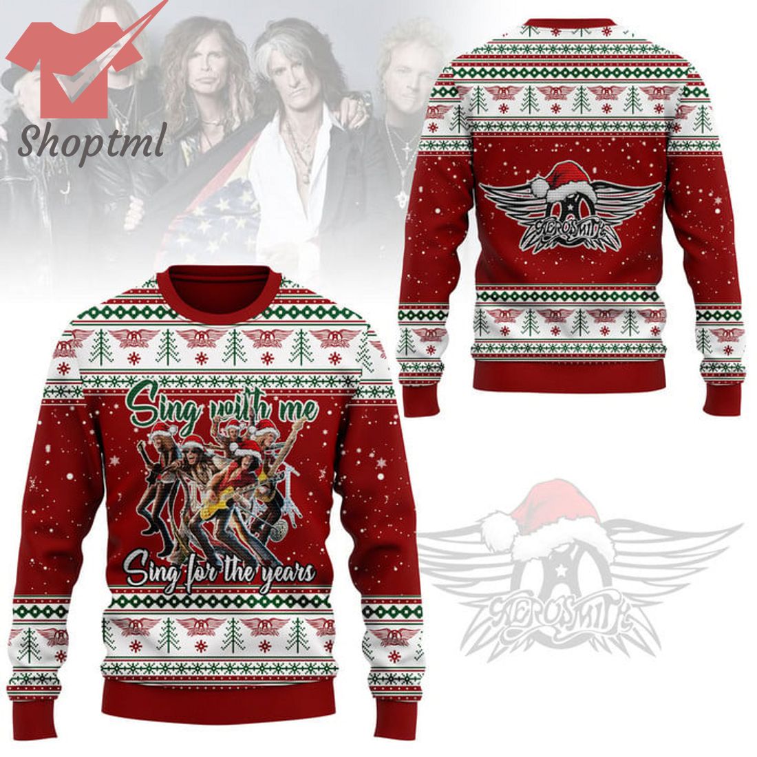 Aerosmith Sing With Me Sing For The Years Ugly Christmas Sweater