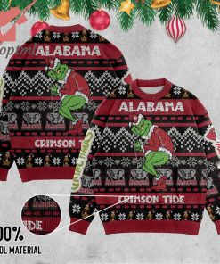 Alabama Crimson Tide x Grinch Santa Costume Ugly Christmas Sweater