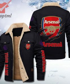 Arsenal FC Fleece Leather Jacket