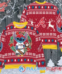 Atlanta Braves x Lilo And Stitch Ugly Christmas Sweater