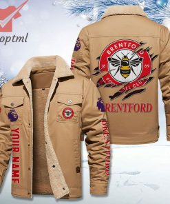brentford fc fleece leather jacket 2 ibGvU