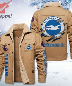 Brighton & Hove Albion FC Fleece Leather Jacket