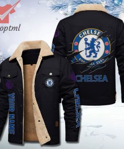 Chelsea FC Fleece Leather Jacket