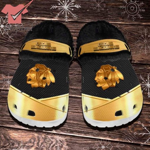 Chicago Blackhawks NHL Fleece Crocs Clogs Shoes