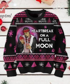 Chris Brown Heartbreak On A Full Moon Ugly Christmas Sweater