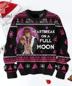 Chris Brown Heartbreak On A Full Moon Ugly Christmas Sweater