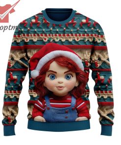 Chucky Santa Hat Cute Woolen Ugly Christmas Sweater