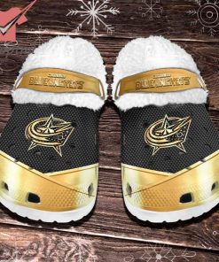 Columbus Blue Jackets NHL Fleece Crocs Clogs Shoes
