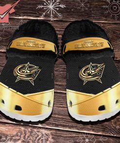 Columbus Blue Jackets NHL Fleece Crocs Clogs Shoes