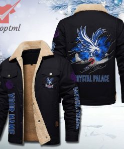 Crystal Palace FC Fleece Leather Jacket