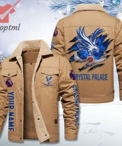 Crystal Palace FC Fleece Leather Jacket