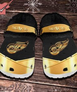 Detroit Red Wings NHL Fleece Crocs Clogs Shoes