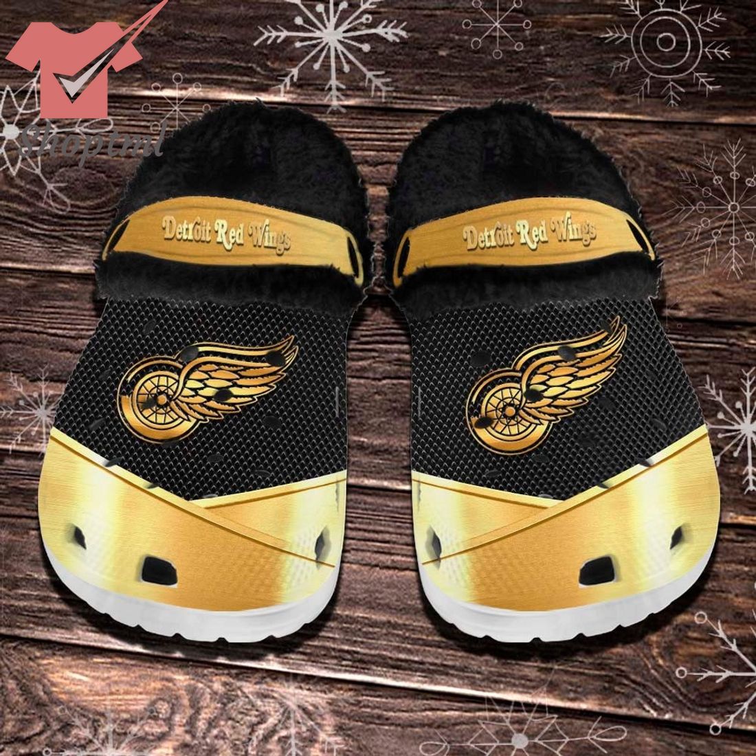 Detroit Red Wings NHL Fleece Crocs Clogs Shoes