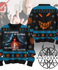 Disturbed Hello Darkness My Old Friend Ugly Christmas Sweater