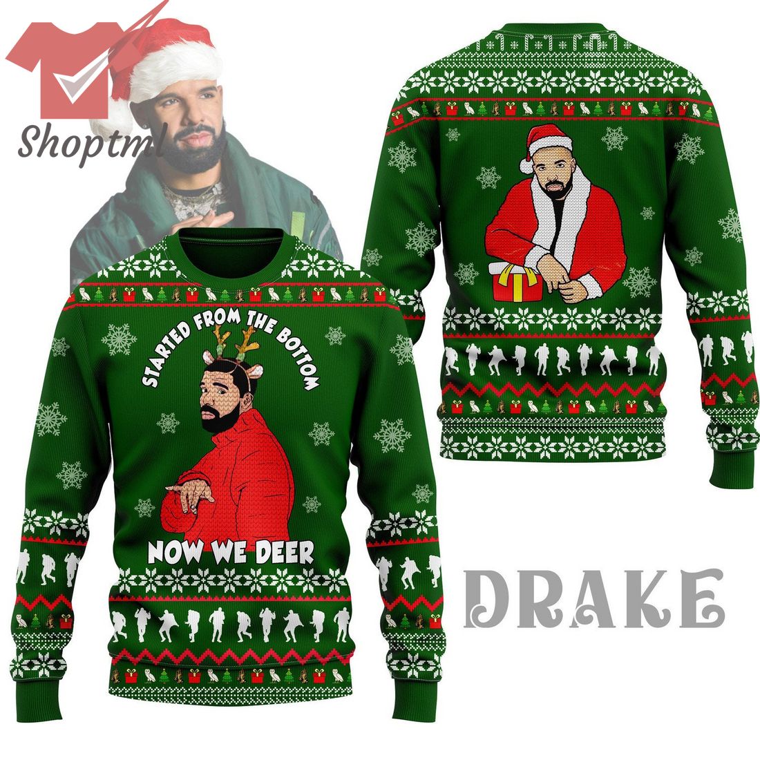Drake Started From The Bottom Ugly Christmas Sweater