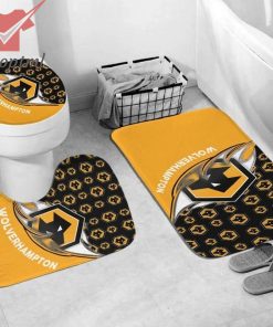 EPL Wolverhampton Wanderers Shower Curtain Set Rug Toilet