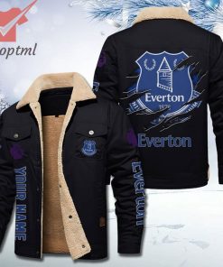 Everton FC Fleece Leather Jacket