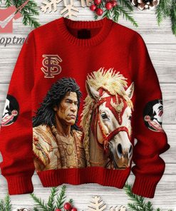 florida state seminoles osceola and renegade red ugly christmas sweater 2 W3FRp