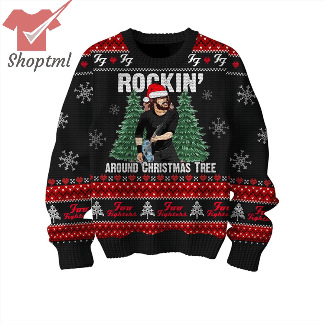 Foo Fighters Rockin' Around Christmas Tree Ugly Christmas Sweater