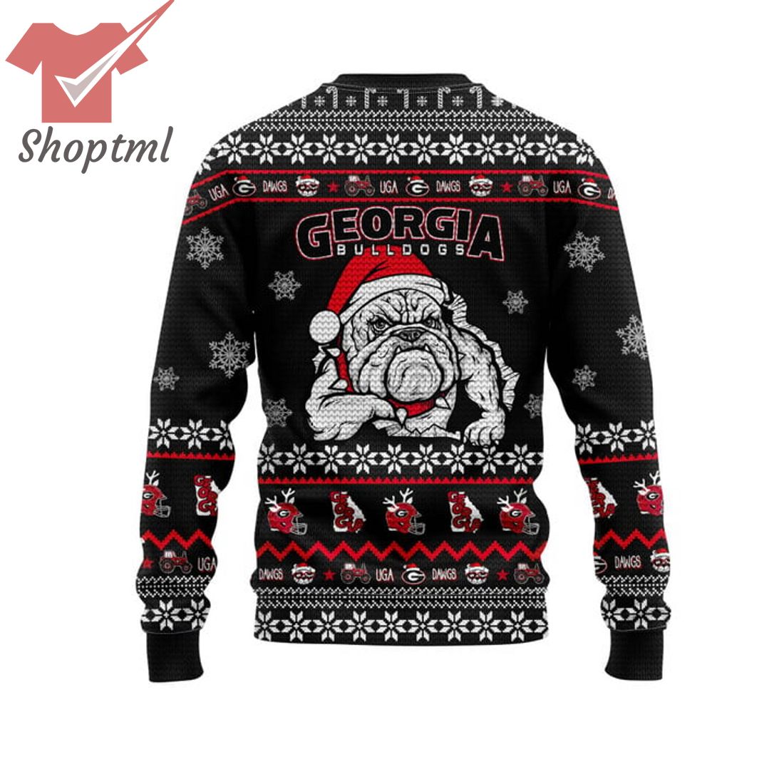 Georgia Bulldogs Let It Snow Let's Go Ugly Christmas Sweater