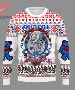 grateful dead skull and roses to all ugly christmas sweater 2 a7cNX
