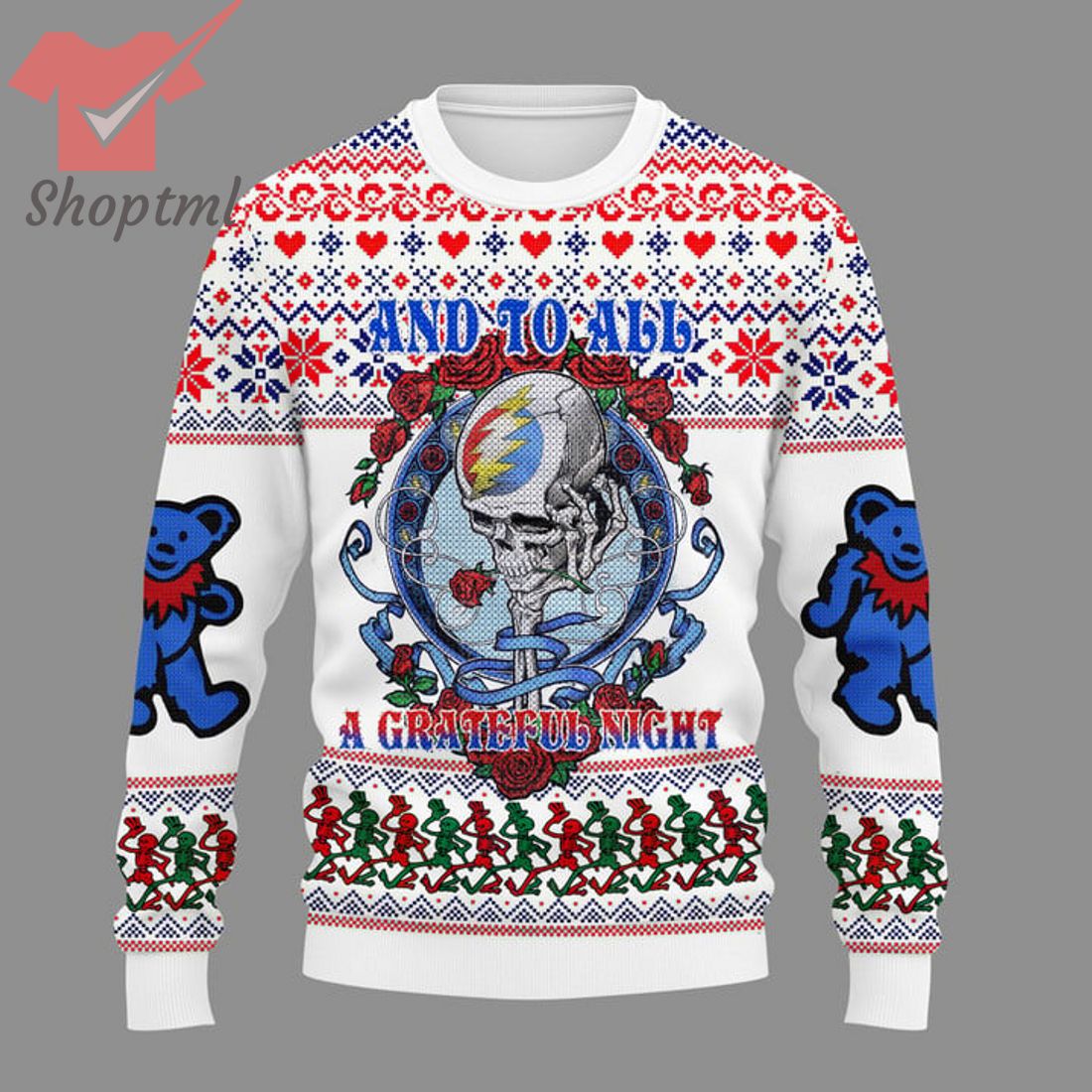 Grateful Dead Skull And Roses To All Ugly Christmas Sweater