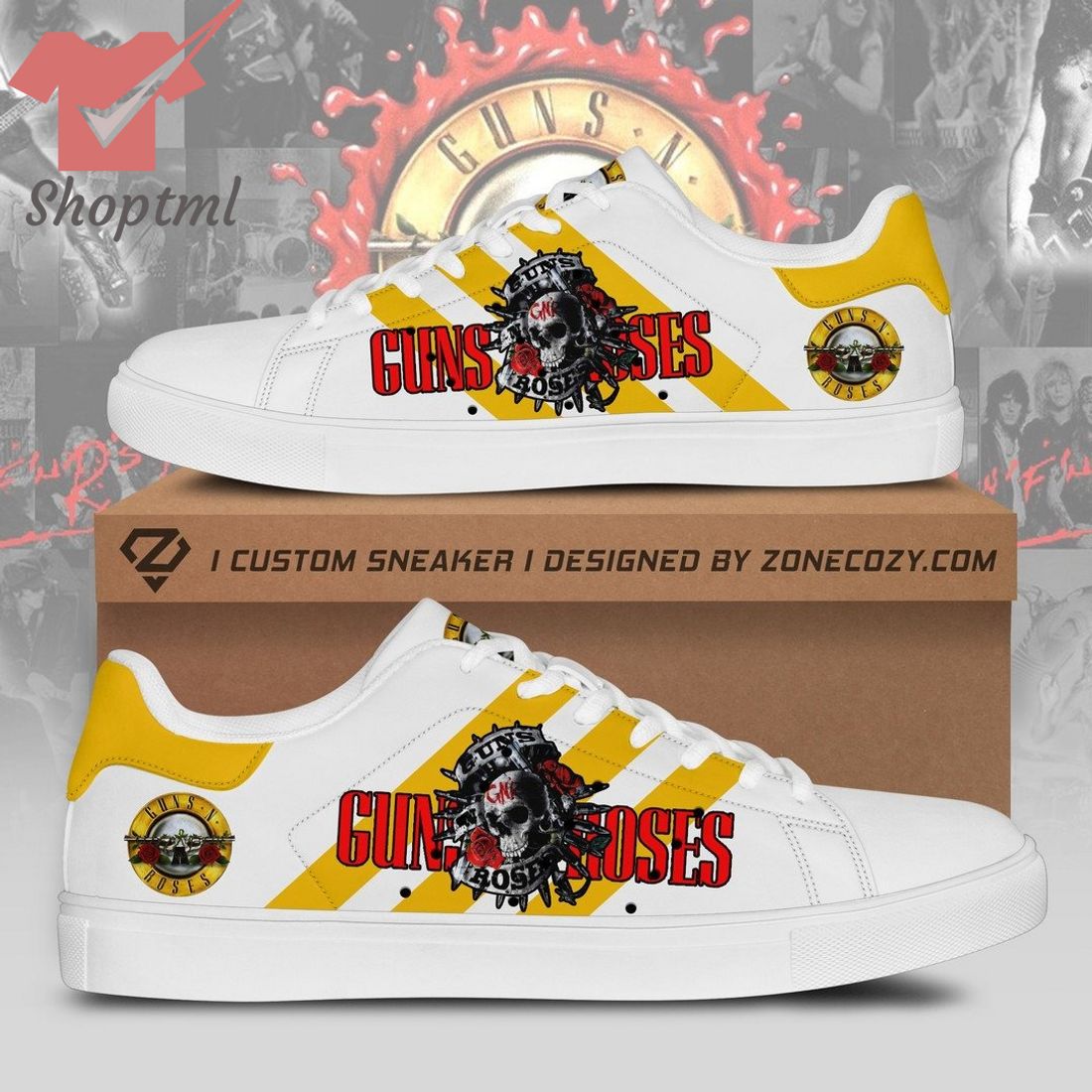 Guns N' Roses rock band yellow ver 2 stan smith adidas shoes