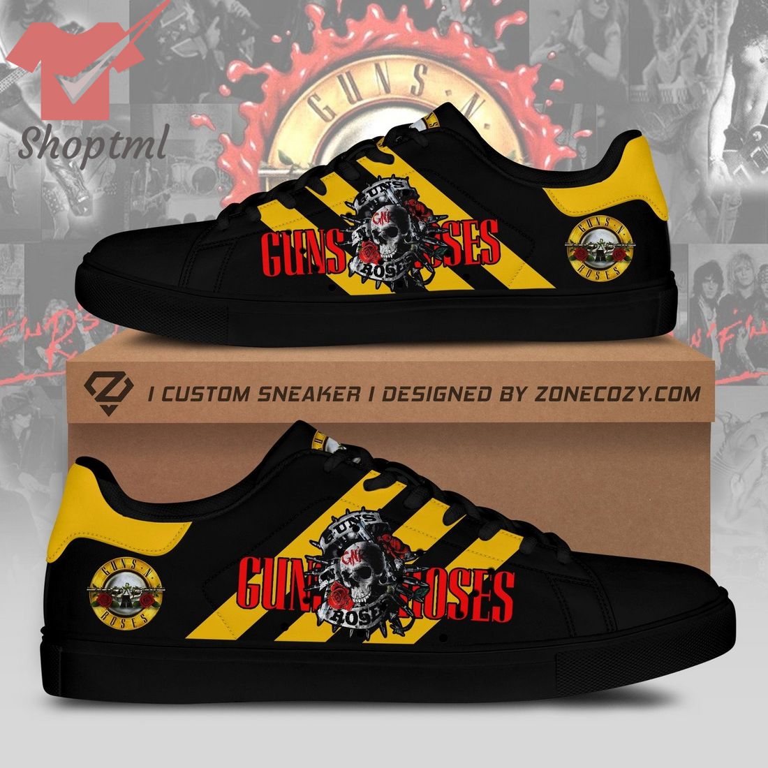 Guns N' Roses rock band yellow ver 2 stan smith adidas shoes