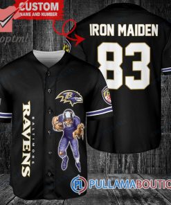 Iron Maiden Baltimore Ravens Custom Name Number Basball Jersey