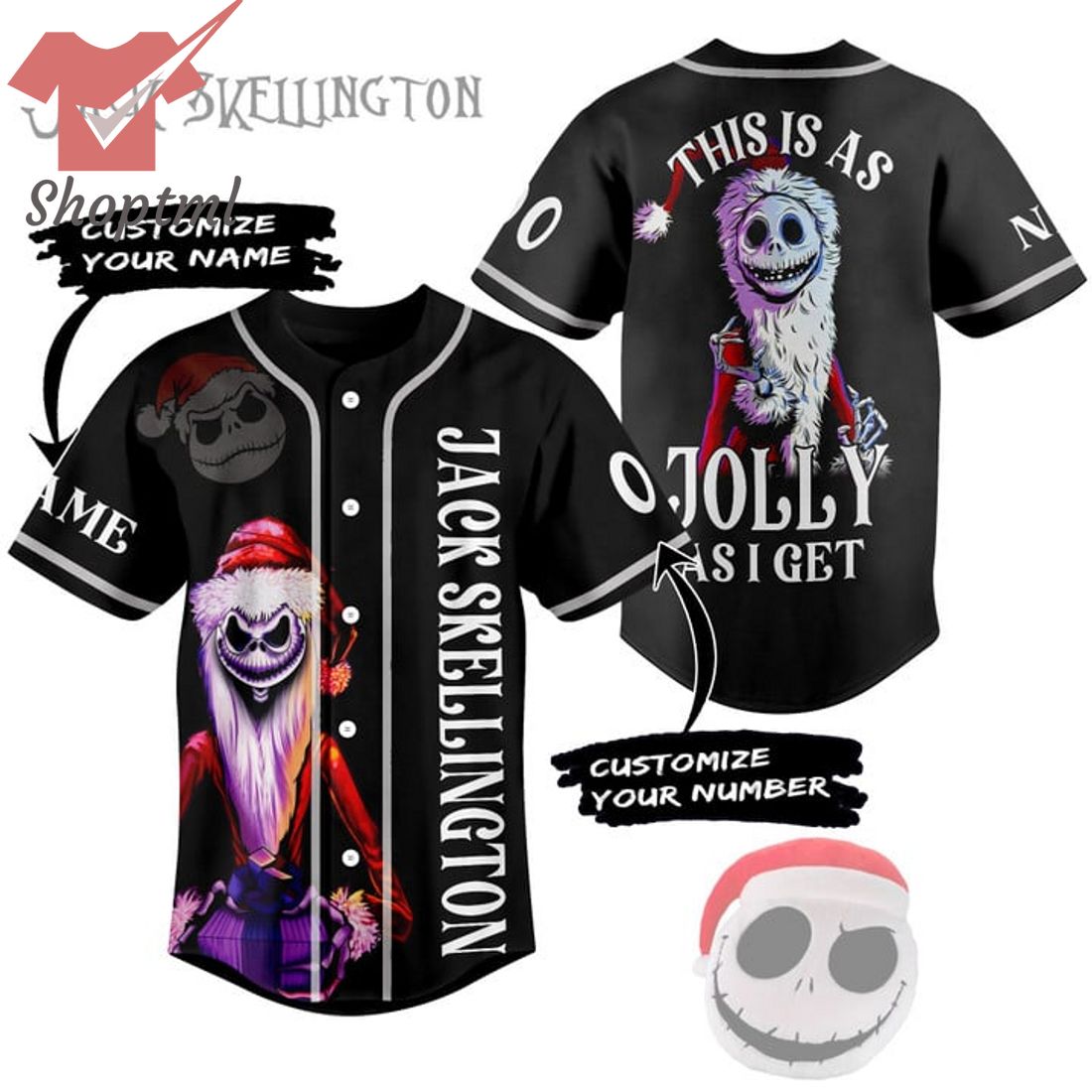 Jack Skellington This Is As Jolly As I Get Custom Name Number Baseball Jersey