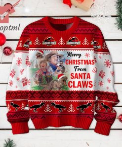 Jurassic Park Merry Xmas From Santa Claws Ugly Christmas Sweater
