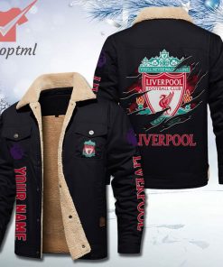 Liverpool FC Fleece Leather Jacket