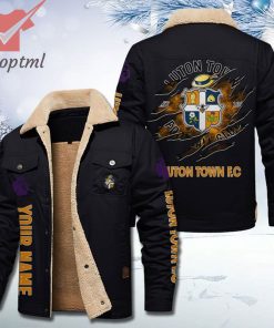Luton Town FC Fleece Leather Jacket