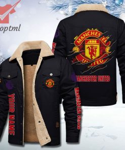 Manchester United Fleece Leather Jacket