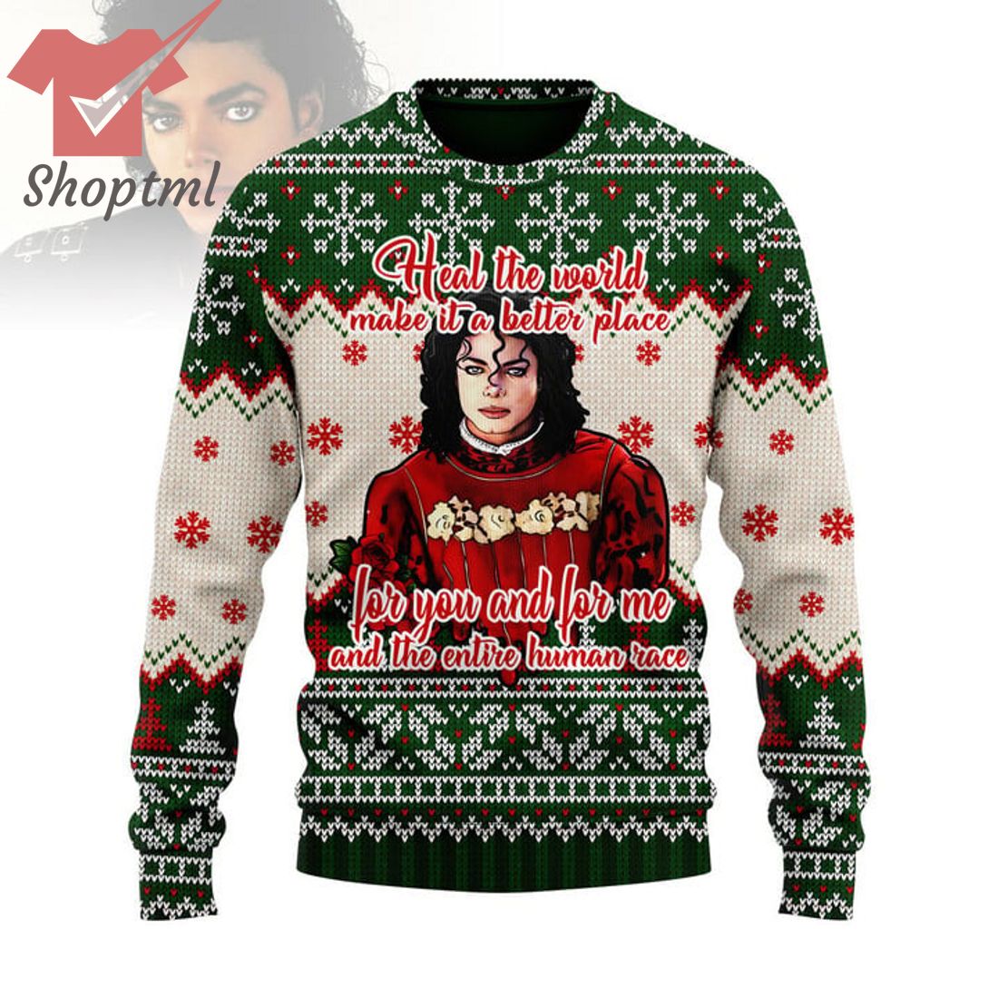 Michael Jackson Heal The World Make It A Better Place Ugly Christmas Sweater