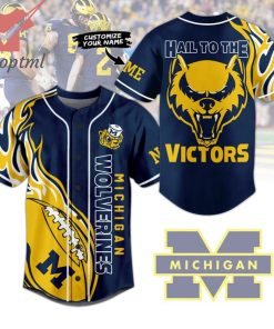 Michigan Wolverines Hail To The Victors Personalized Name Baseball Jersey