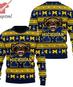 Michigan Wolverines Throwback Logo Ugly Christmas Sweater