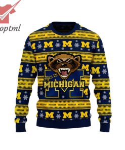 Michigan Wolverines Throwback Logo Ugly Christmas Sweater