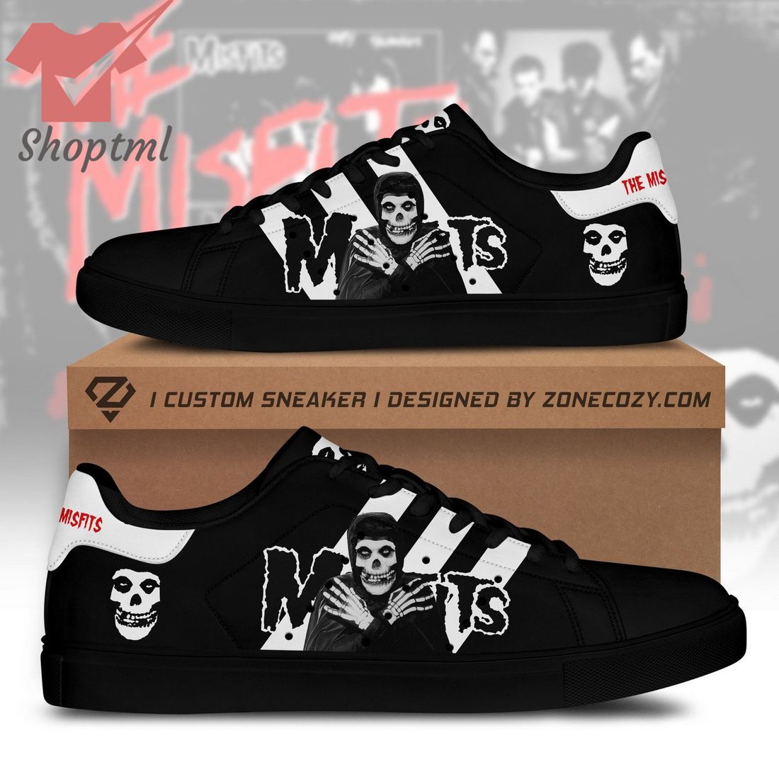 Misfits band black white stan smith adidas shoes