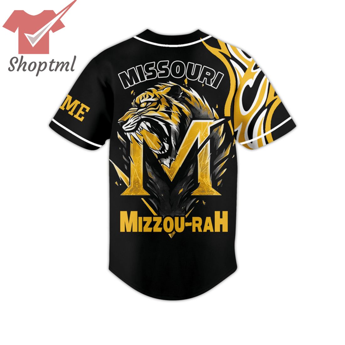 Missouri Tigers Mizzou Rah Custom Name Baseball Jersey