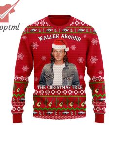 Morgan Wallen Around The Christmas Tree Bull Bull Horns Ugly Christmas Sweater
